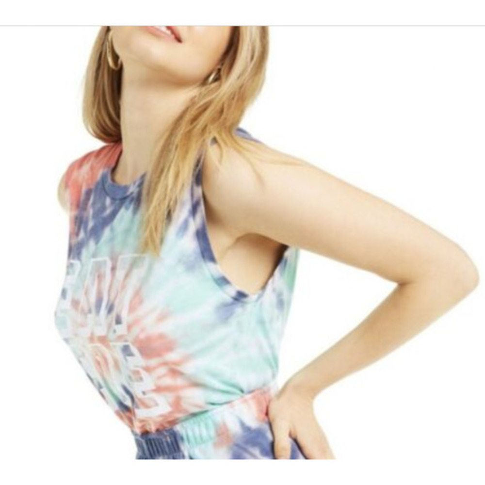 Wildfox Eat Pie Tie Dye Tank Top Muscle T-Shirt Graphic Multicolor NWT XS - Picture 7 of 10